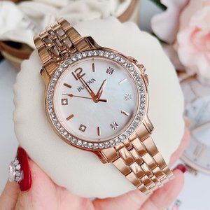 NEW! BULOVA DIAMOND ACCENT WATCH! 34MM ROSE GOLD!